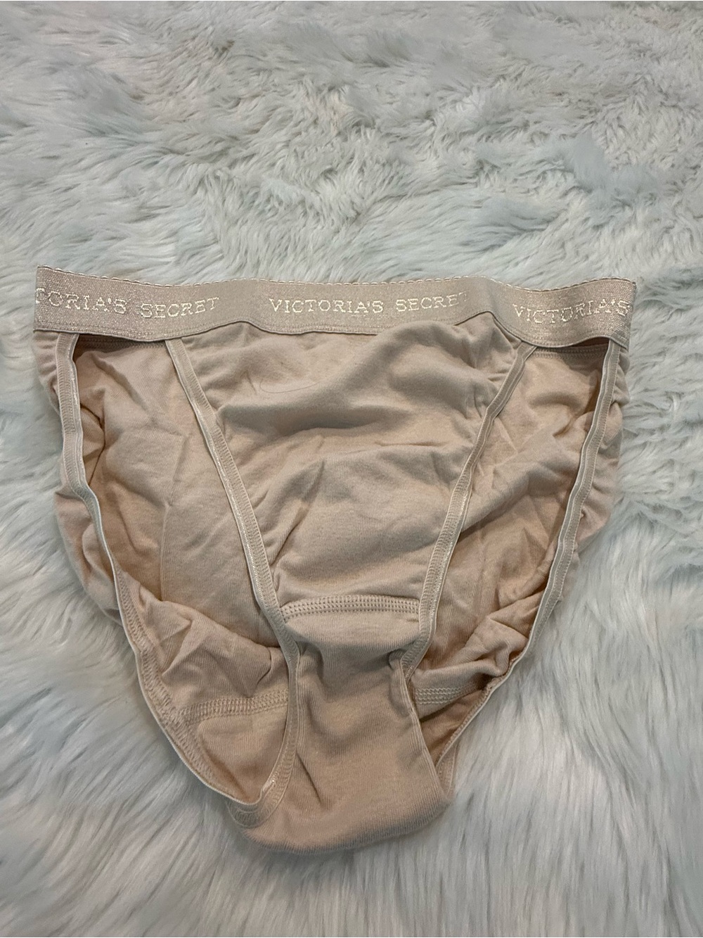 Vintage Victoria's Secret Women's Bikini Panty Nude Blush Hi-Cut Rio New Size L